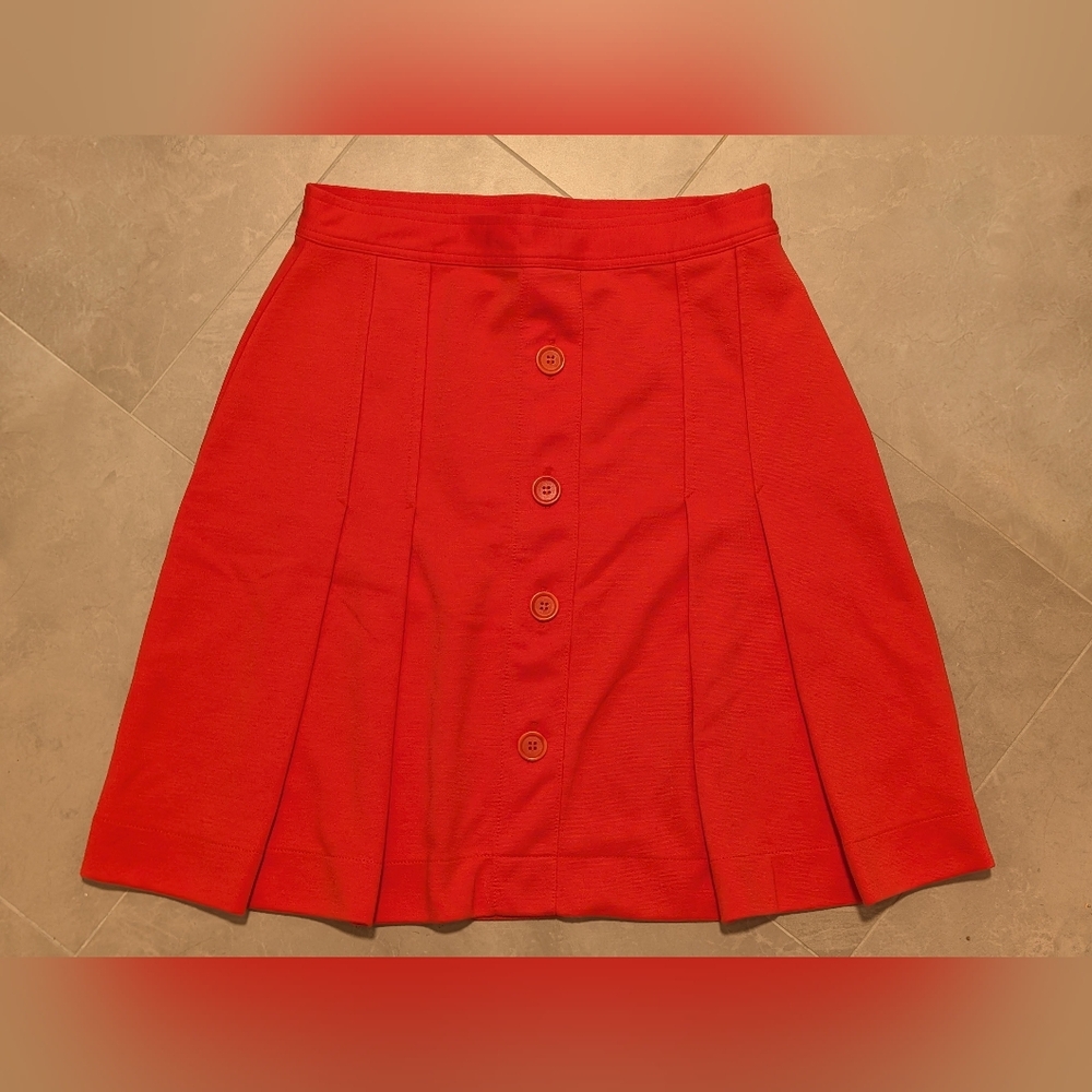 British Brand - Boutique by Jaeger -  Olivia Pleated Skirt in Coral